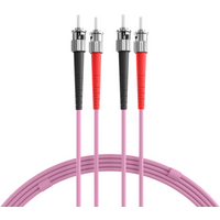 Glasfaser Patchkabel Duplex Patchkabel ST-ST OM4, 3m LSZH 3mm erikaviolett - 1 VPE = 5 St�ck