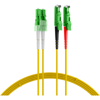 Duplex Patchkabel 2E9 E2000®/APC-LC/APC OS2, 1m Ø 2x1,8mm LSZH gelb