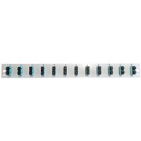 Bestückte Frontblende mit 12 x SC Duplex, Kupplung OM3 vertikal, grau