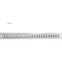 Bestückte Frontblende mit 24 x LC Duplex, Kupplung OM3, grau