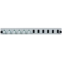 Bestückte 12 Port Frontblende mit 6 x LC, Duplex Kupplung OM3 vertikal, grau