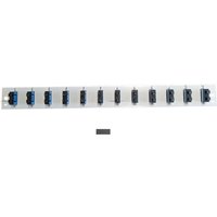 Bestückte Frontblende mit 12 x SC Duplex, Kupplung OS2 vertikal, schwarz