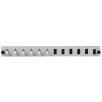 Glasfaser Verteiler Bestückte 12 Port Frontblende mit 6 x LC, Duplex Kupplung OS2 vertikal, schwarz - 1 VPE = 50 St�ck