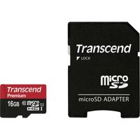 SD microSD Card 16GB Transcend SDHC UHS1 w/adapter