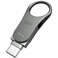 Silicon Power USB-Stick 64GB USB3.2 + Type-C C80 Silver