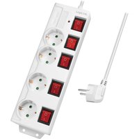 Logilink Steckdosenleiste 4-fach,4xCEE 7/3,m. 5Schalter,weiß