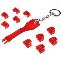 Logilink RJ45 Port Blocker Set 10Stück rot + Schlüssel
