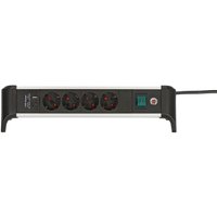 Brennenstuhl Steckdosenleiste ALU-Office-Line 4fach 1.8m USB