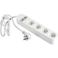 gembird Smart Home Steckdosenleiste 4Fach, m.USB-Charge weiß