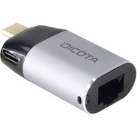 Dicota USB-C to Ethernet Mini Adapter with PD (100W) silver
