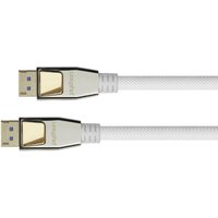 Python DisplayPort 2.0 Kabel Nylongeflecht weiß 3m