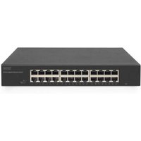 DIGITUS Switch 24-Port Gigabit, 19" unmanaged schwarz