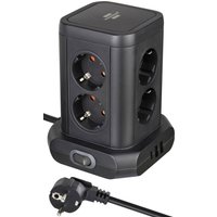 Brennenstuhl Steckdosenturm 8fach+2xUSB A,1x C, schwarz 2m H05VV-F3G1.5, m.Schalter