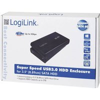Logilink Geh. 8.9cm (3,5) USB 3.0/SATA  Black  ALU m. N Logilink Geh. 8.9cm (3,5) USB 3.0/SATA  Black  ALU m. N