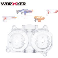 Worker 425 PC Flywheel Cage for Nerf Stryfe/Nerf Rapidstrike CS-18/Worker Swordfish/ Worker Dominator/PC Vertical Grain Flywheel and Diamond Flywheel - Transparent 3G-FL-W0353