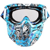 Graffiti Style Tactical Detachable Motorcycle Goggles Mask for Airsoft Riding