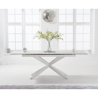 Extending Boston 180cm White Ceramic Dining Table with White Leg