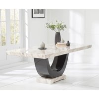 Novara 200cm Cream and Black Pedestal Marble Dining Table