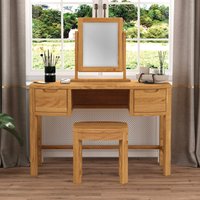 Somerton Curved Solid Oak Dressing Table Set