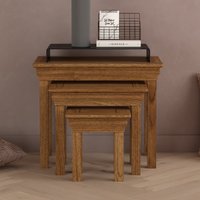 Burford Rustic Solid Oak Nest of Tables