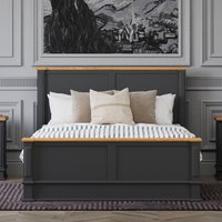 Lawson Oak and Charcoal Grey Painted Double Bed
