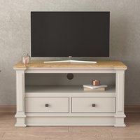 Lawson Oak and Soft White Painted Small TV Cabinet