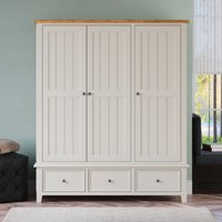 Weymouth Oak and Soft White Painted Triple Wardrobe