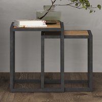 Herringbone Solid Oak Nest of Tables