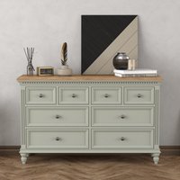 Francis Oak and Soft Green Painted Wide Chest Of Drawers