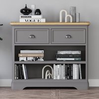 Felton Oak and Light Grey Painted Storage Console Table
