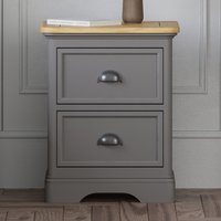 Felton Oak and Light Grey Painted 2 Drawer Bedside Chest