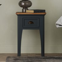 Bridstow Oak and Blue Painted 1 Drawer Bedside Table