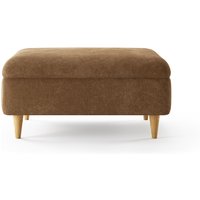 Capri Almond Fine Chenille Fabric Footstool