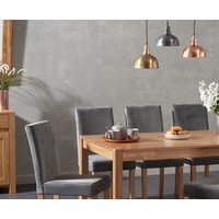 York 150cm Solid Oak Dining Table with 4 Grey Lila Chairs