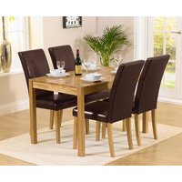 York 120cm Solid Oak Dining Table with 4 Black Olivia Chairs