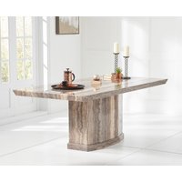 Carvelle 200cm Brown Pedestal Marble Dining Table
