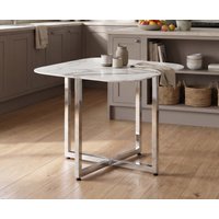 Rhodes White Marble Effect Ceramic Dining Table