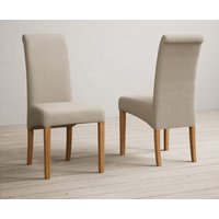 York 120cm Solid Oak Dining Table with 4 Natural Scroll Back Chairs