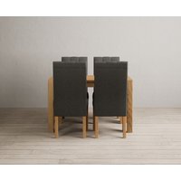 Thetford 120cm Solid Oak Dining Table with 4 Grey Maya Chairs