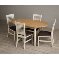 Extending Warwick Oak and Cream Painted Dining Table with 4 Charcoal Grey Warwick Chairs