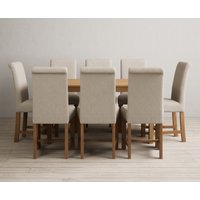 York 150cm Solid Oak Dining Table with 8 Natural Braced Chairs