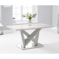 Oak Furniture Superstore, Reims 150cm Marble Effect Carrera Light Grey Dining Table Oak Furniture Superstore, Reims 150cm Marble Effect Carrera Light Grey Dining Table