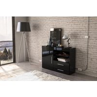 Edmund 1 Door 2 Drawer Black Sideboard Edmund 1 Door 2 Drawer Black Sideboard