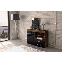 Edmund 1 Door 2 Drawer Walnut & Black Sideboard Edmund 1 Door 2 Drawer Walnut & Black Sideboard
