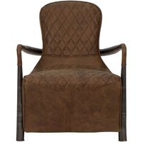Liberte Gunmetal Snug Chair with Brown Aniline Leather Cover Liberte Gunmetal Snug Chair with Brown Aniline Leather Cover