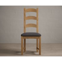 Oak Furniture Superstore, Alton Solid Oak Dining Chairs with Charcoal Grey Fabric Seat Pad Oak Furniture Superstore, Alton Solid Oak Dining Chairs with Charcoal Grey Fabric Seat Pad