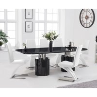 Oak Furniture Superstore, Antonio 180cm Black Marble Dining Table With 4 Grey Hampstead Z Chairs Oak Furniture Superstore, Antonio 180cm Black Marble Dining Table With 4 Grey Hampstead Z Chairs