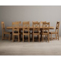 Oak Furniture Superstore, Atlas 180cm Solid Oak Extending Dining Table With 6 Oak X Back Chairs with Oak Seats Oak Furniture Superstore, Atlas 180cm Solid Oak Extending Dining Table With 6 Oak X Back Chairs with Oak Seats