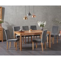 Oak Furniture Superstore, Oxford 150cm Solid Oak Dining Table With 4 Grey Lila Grey Velvet Chairs Oak Furniture Superstore, Oxford 150cm Solid Oak Dining Table With 4 Grey Lila Grey Velvet Chairs