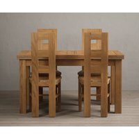 Oak Furniture Superstore, Hampshire 140cm Solid Oak Extending Dining Table With 6 Oak Flow Back Chairs with Oak Seats Oak Furniture Superstore, Hampshire 140cm Solid Oak Extending Dining Table With 6 Oak Flow Back Chairs with Oak Seats
